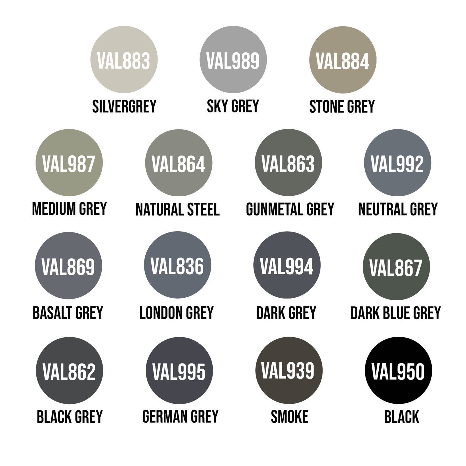 Vallejo Model Color Black Grey Wwscenics