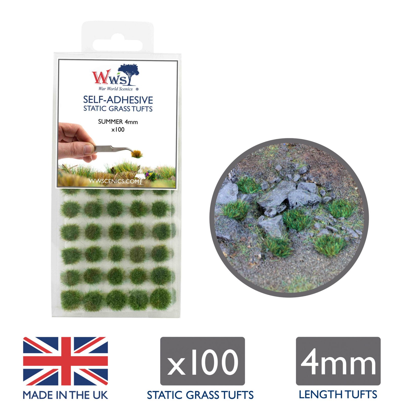 Summer Self-Adhesive Static Grass Tufts x 100