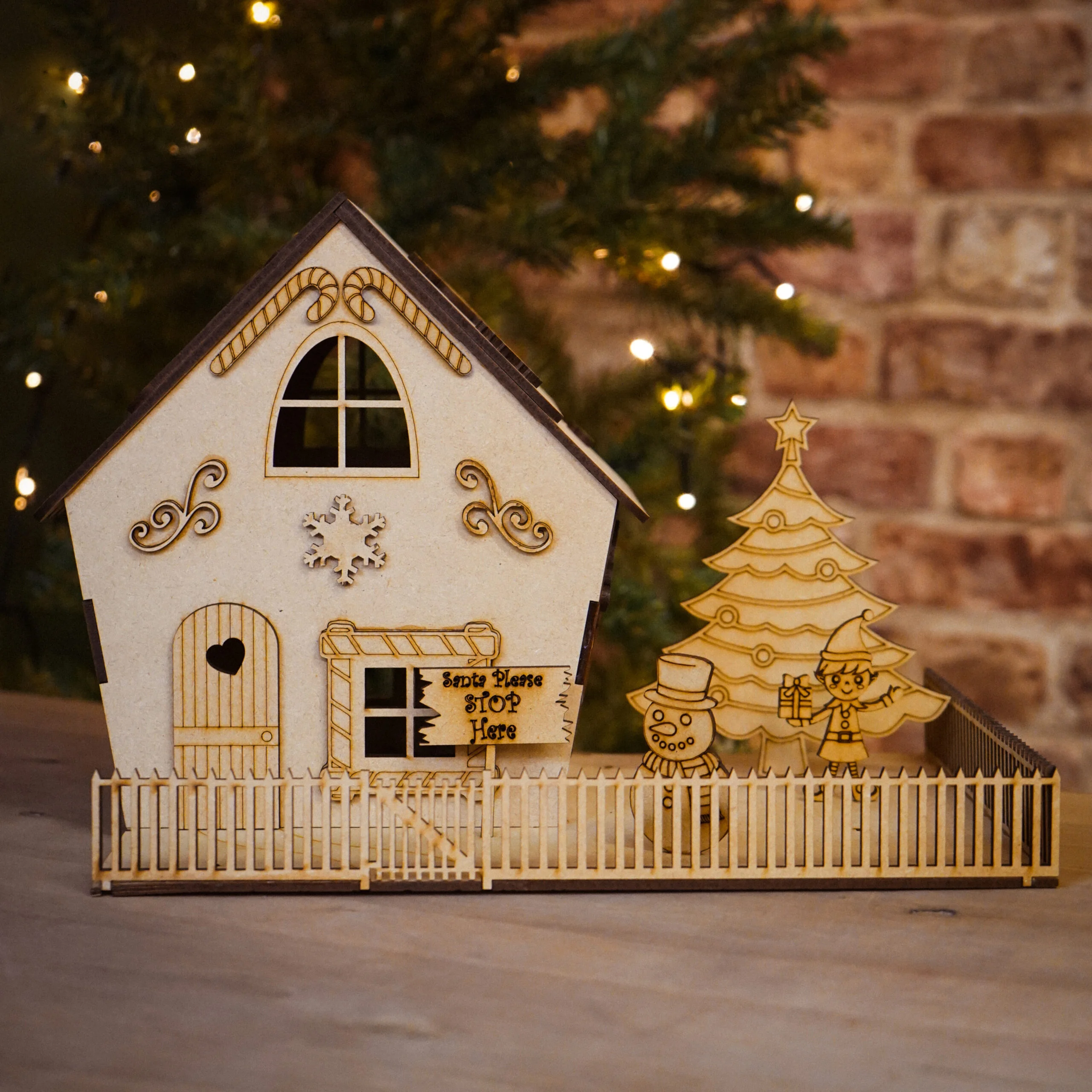 Christmas Wooden Gingerbread House & Garden Kit